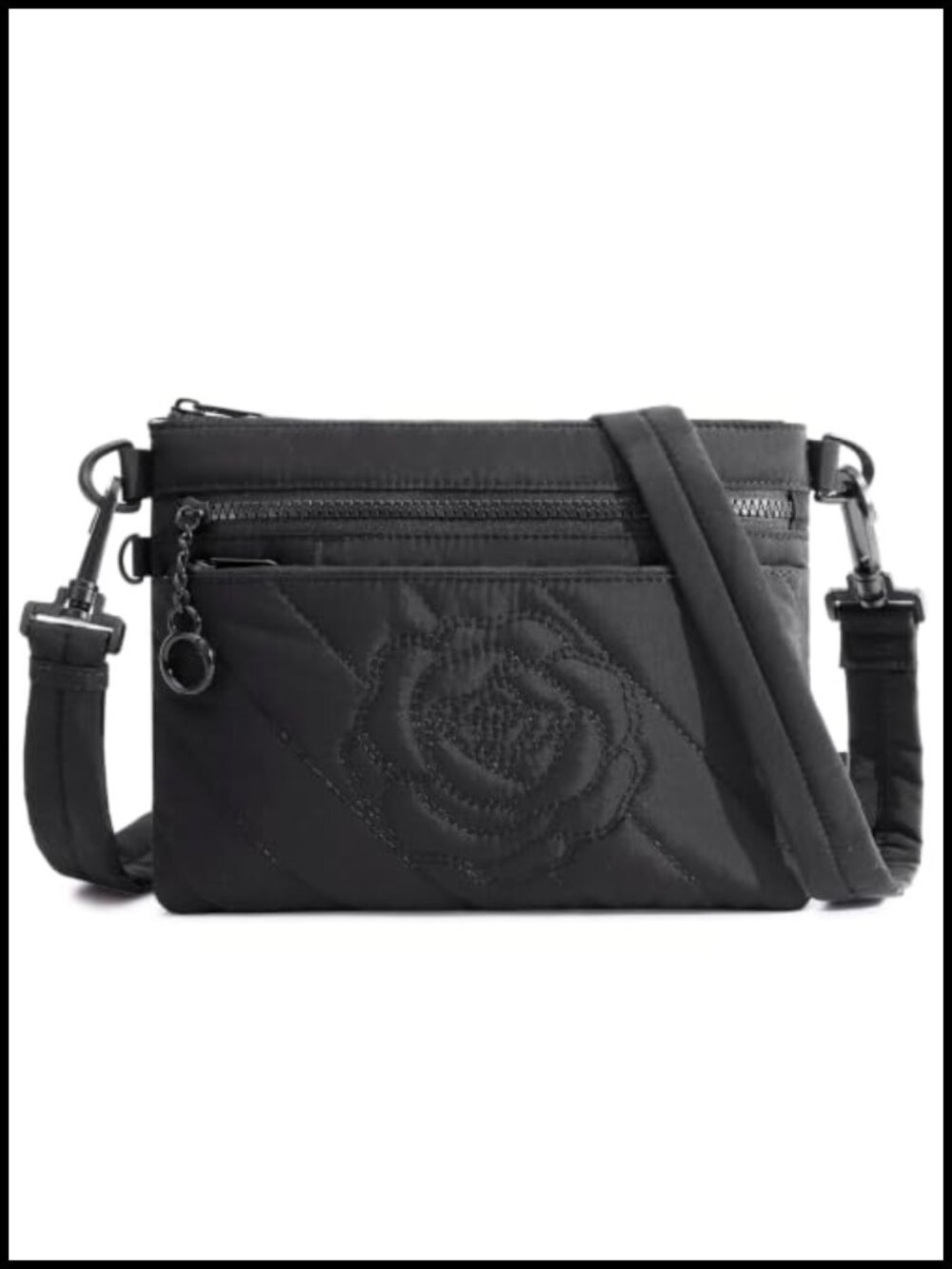 Quilted Puffer Crossbody Bag RFID Nylon Travel Purse